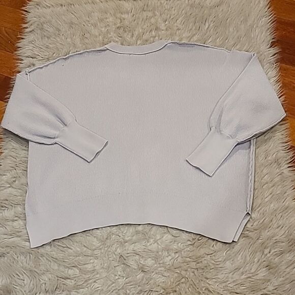 Lillusory‎ womens gray polyester oversized crew neck sweater size medium - Picture 4 of 5